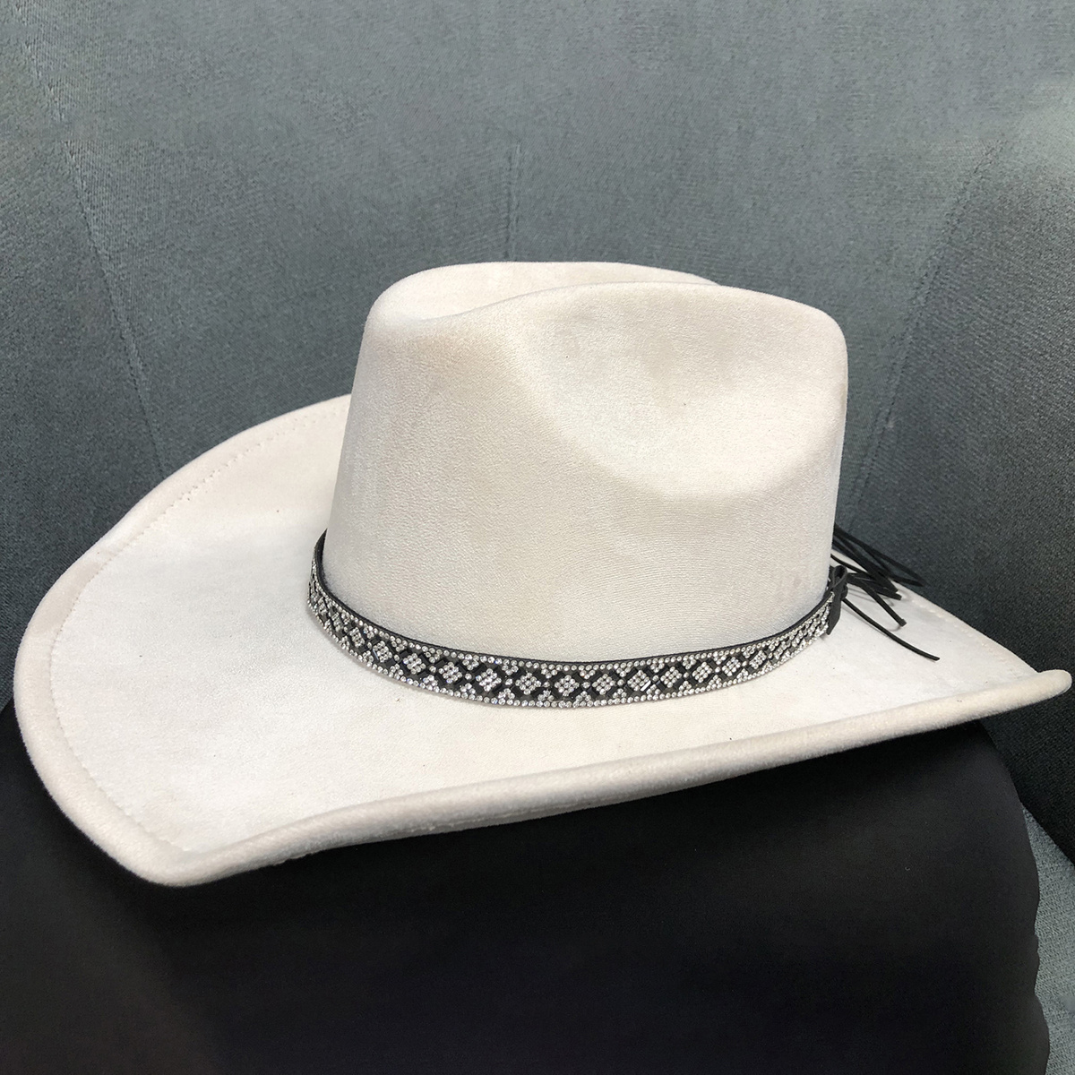 unisex vintage soft felt western cowgirl hat elastic band - Temu display picture 3