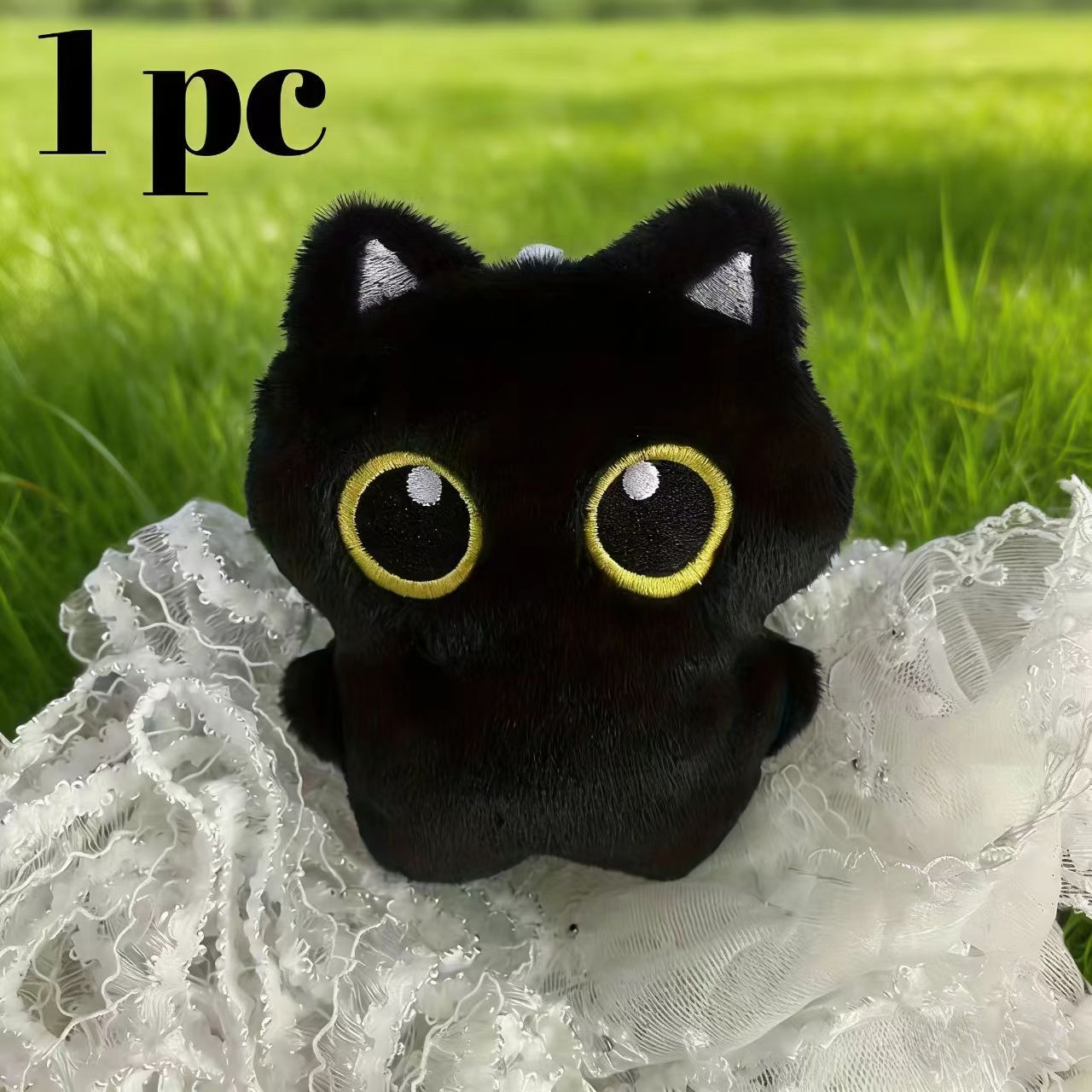 Cute Black Cat Plush Toy With Big Eyes - Soft Stuffed Animal For , Interactive Toy, Kitten Chew & Cuddle Companion, Pet Supplies