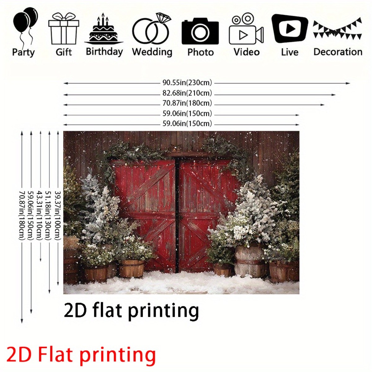 Christmas Barn Door Backdrop for Festive Decorations
