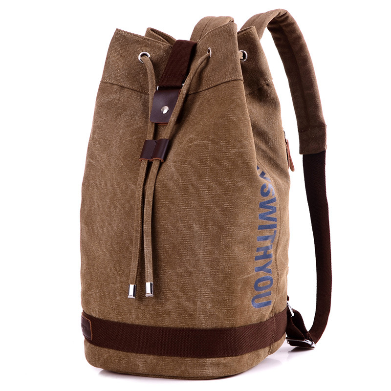 Men' Backpack | Gym Bag, Outdoor Sports Bucket Handbag, Fashion College Style Travel Backpack With Adjustable Shoulder Strap, Zipper Closure, Lining, Fade Resistant, Lightweight