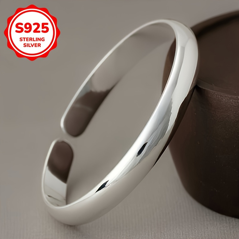 TEMU Easy And Elegant S925 Sterling Silver Bracelet - Hypoallergenic, For Everyday Use And Special Occasions, Weddings, Banquets And Mother's Day