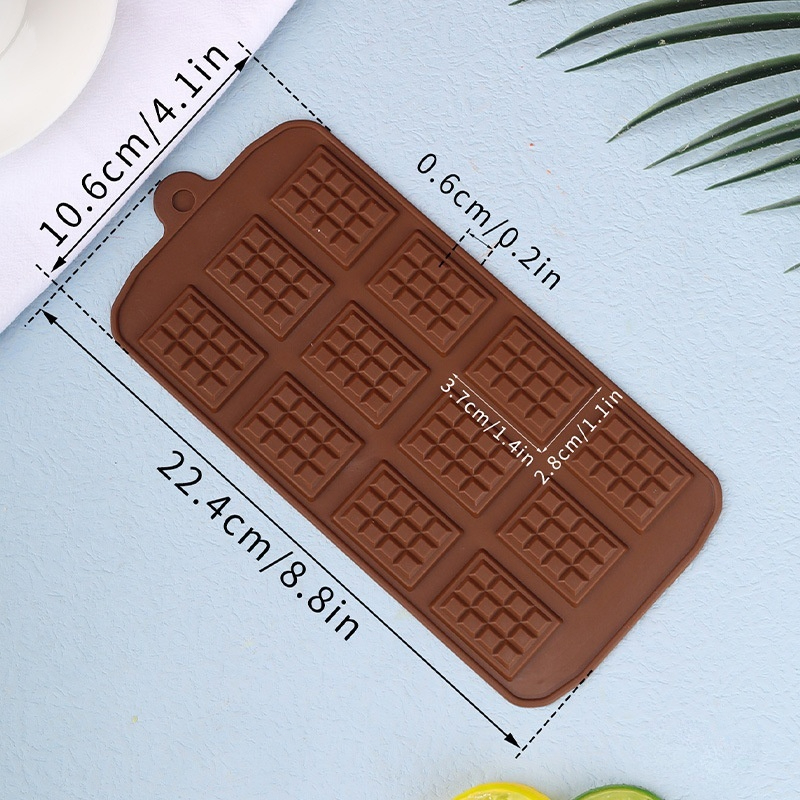 TEMU Molde de silicona para chocolate y dulces de 12 cavidades, mini molde cuadrado antiadherente y fácil de desmoldar, ideal para chocolate, ,