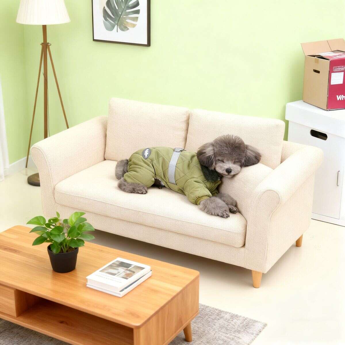 TEMU Pet Clothes Dog Clothes Autumn Winter Outfit Clothing Winter With Pull Ring Diamond Grid Four-legged Coat Dog Suit Pet Clothes Cat Outfit New