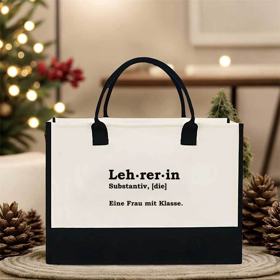 E-shop Geräumige Tragetasche mit Lehrer-Print, Unisex Freizeit-Schultertasche für Reisen, Pendeln und Shopping