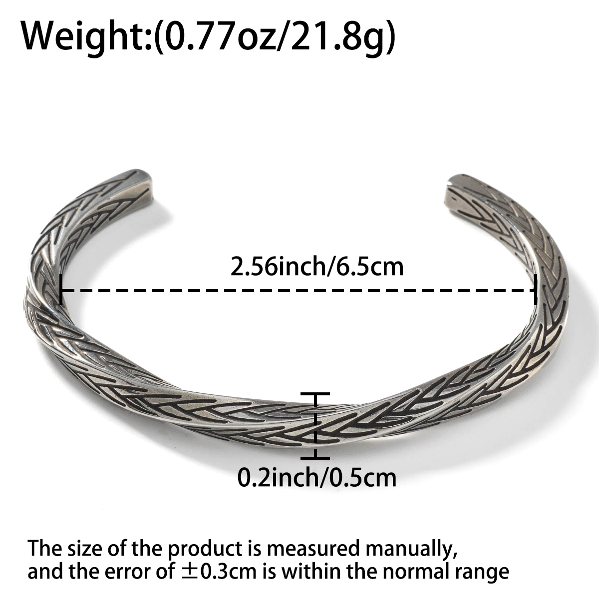 Hip-Hop Style Woven Totem Twisted Texture Open Bracelet