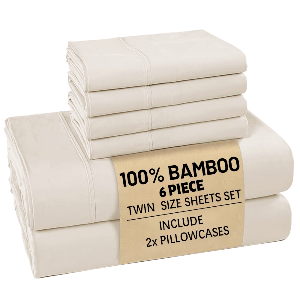 TEMU [deep Sleep] Bamboo Bed Sheet Set, Luxury Soft And Cooling Sheet Set For Hot Sleepers, 5- Experience Bedding, Child Sheet Sets Deep Pocket Up To