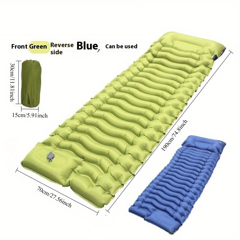 TEMU Thickened Inflatable Mat, Portable Camping Inflatable Sleeping Pad, Outdoor Foot-pump Inflatable Pad For Tent Sleeping