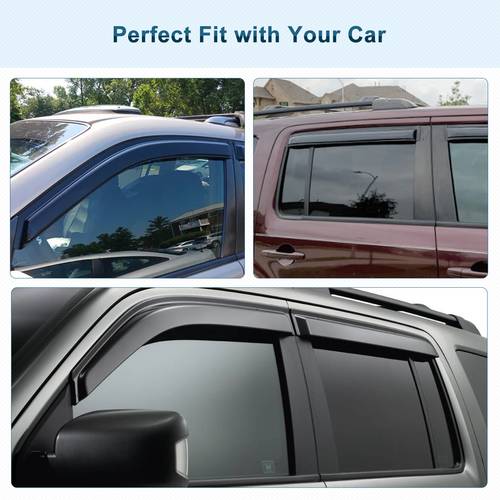 4pcs compatible for honda 2009 2015 window deflectors uv resistant acrylic no yellowing rain guards oem style tape on wind deflectors with for suv
