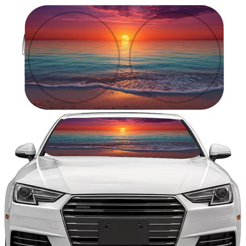 TEMU Car Windshield Sunshade, Windshield Uv-blocking Sun Visor Protector, Foldable Sun Shield, Vehicle Cool, Uv Heat Reflection, Fun Car Accessory,