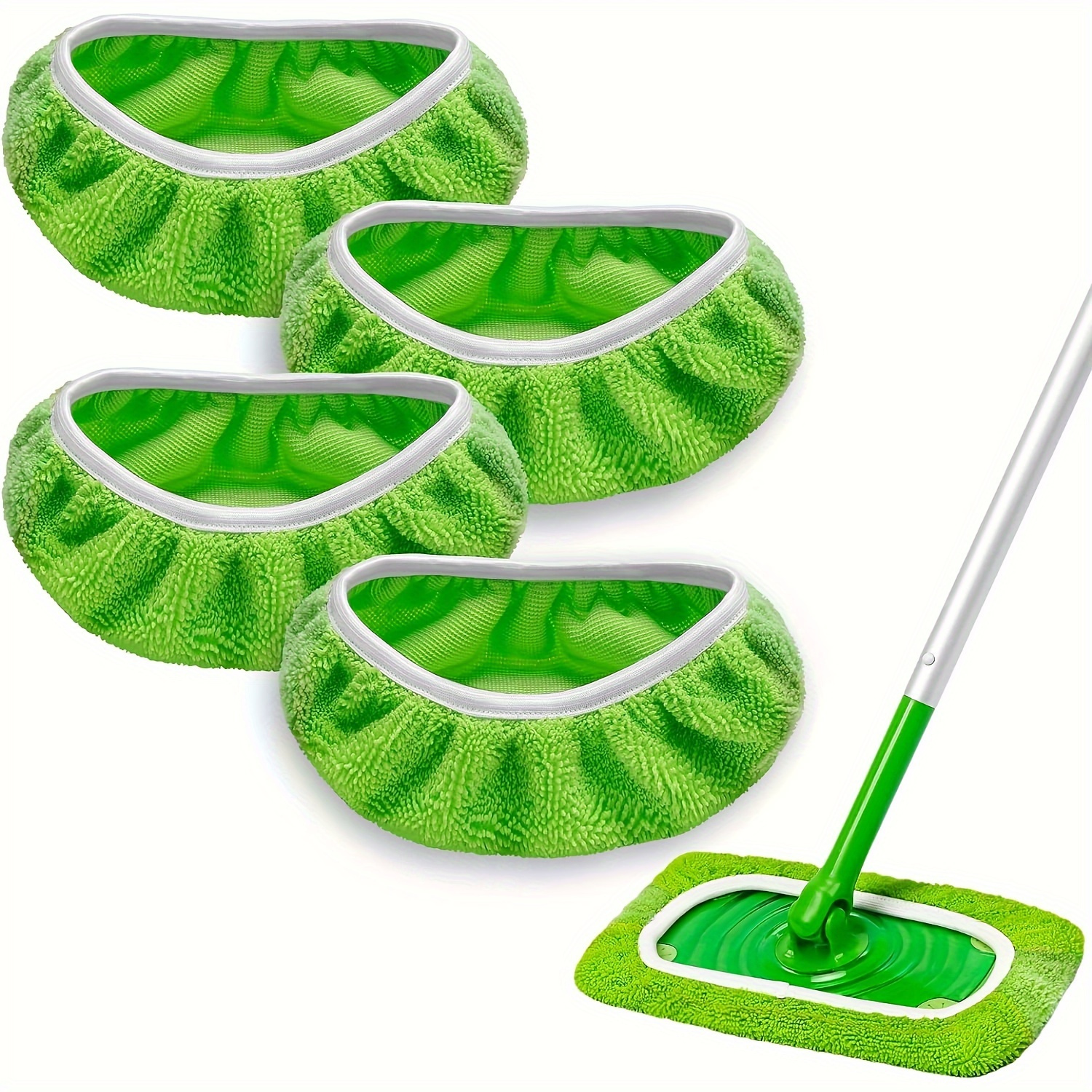 

4pcs Polyester Mop Replacement Pad, And Wear-resistant, Can Wipe Wet And Dry Ground, A For Ground Maintenance