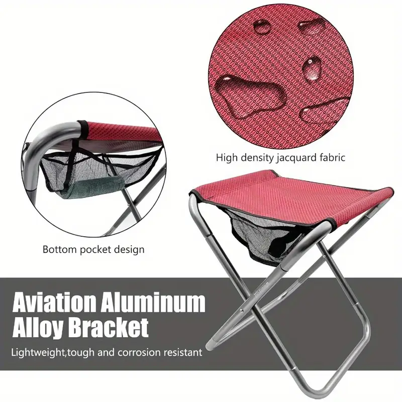 lightweight aluminum alloy folding stool 16 tall portable durable with carry bag for camping hiking bbqs outdoor activities Product details 7