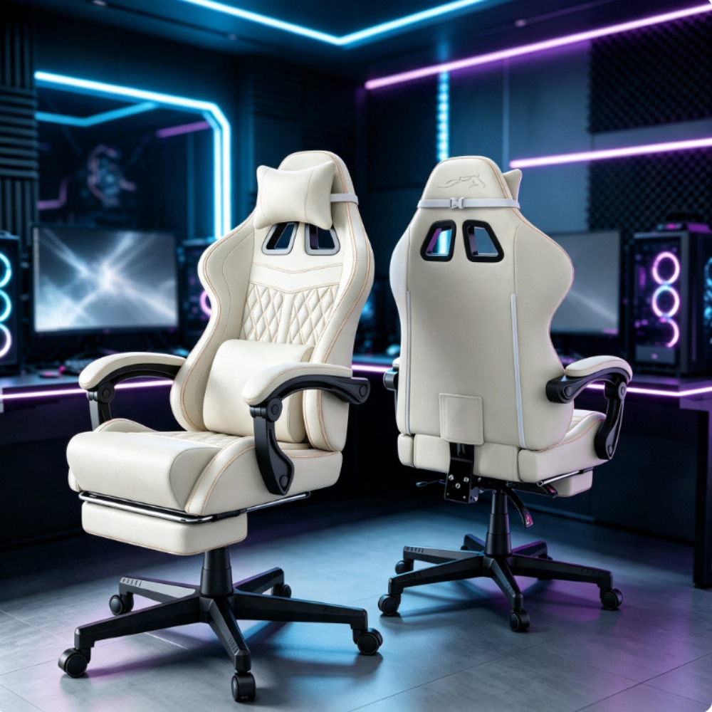 Image of Ezmbl Ergonomic Gaming Chair With Pillow, 90-135° Reclining, Prioritizing Gift- Gaming Chair With Footrest And Armrests, High-back Swivel Computer Chair For Gaming And Office Use