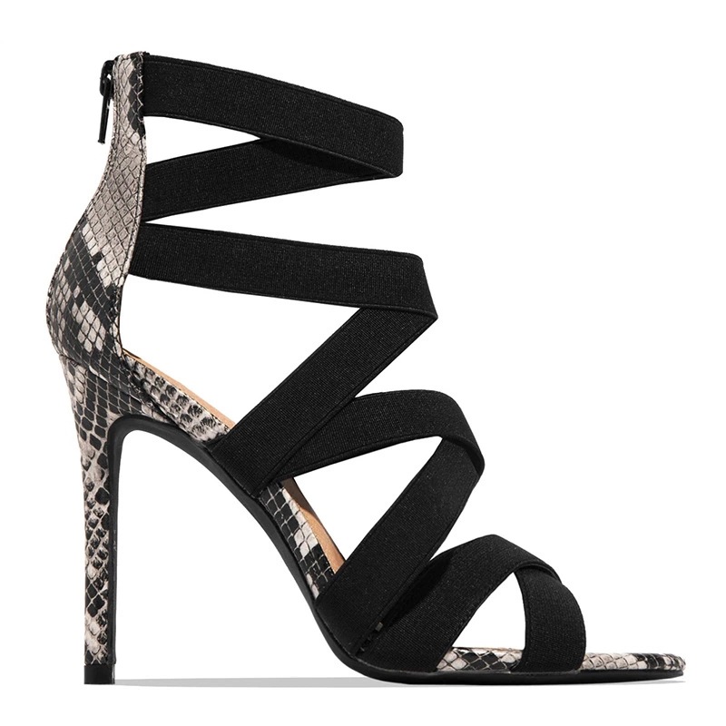 TEMU Women's Casual High-heeled Sandals With Stiletto Heels And Back Zipper For Shopping And Strolling, Women Shoes