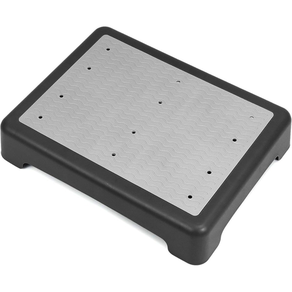 Image of Standing Stool Features A Wavy, Non-slip Footrest, Ergonomic Under-desk Pads, And A Frame With A Gray Wave Pattern, Providing Stable Support For Working At Standing Desks At Home Or