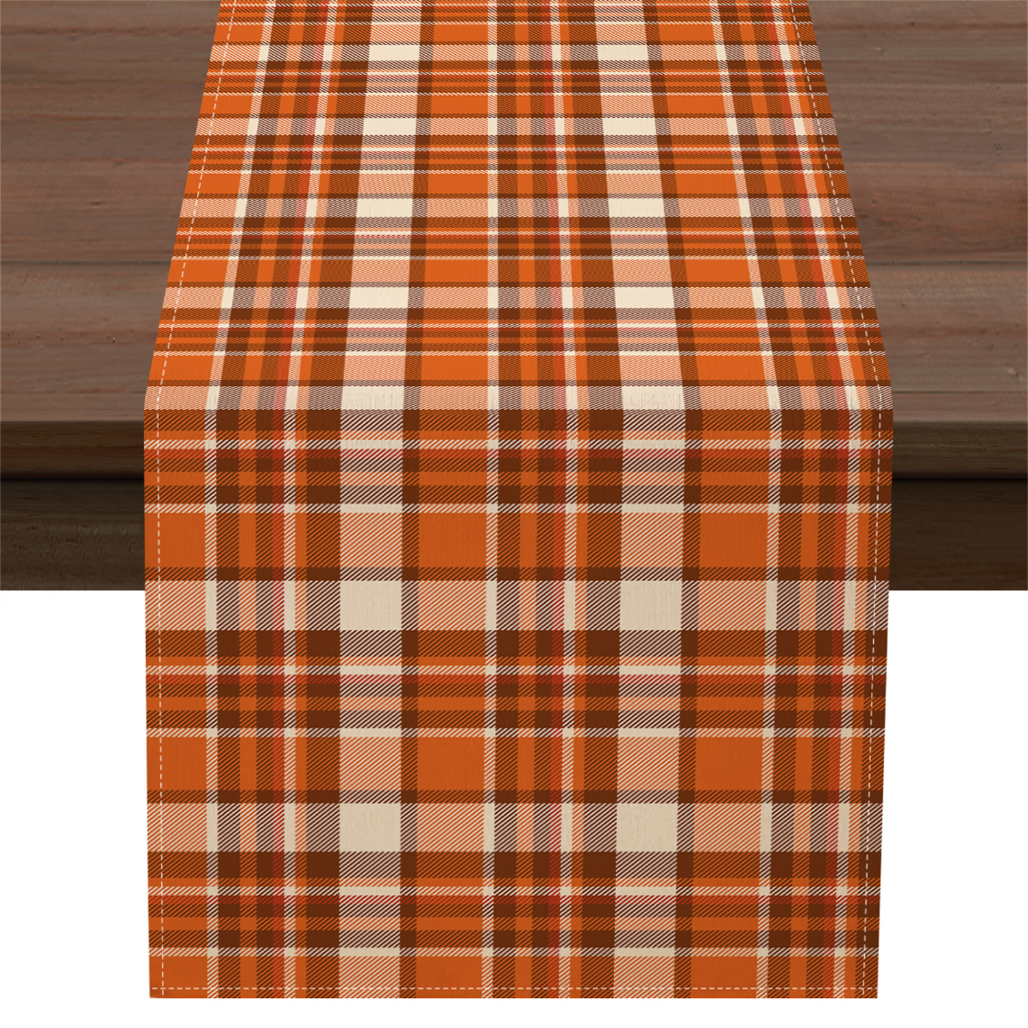 TEMU 1 runner da a quadri color scuro e marrone, a tema autunnale, per del Ringraziamento, cena di famiglia e decorazione della da