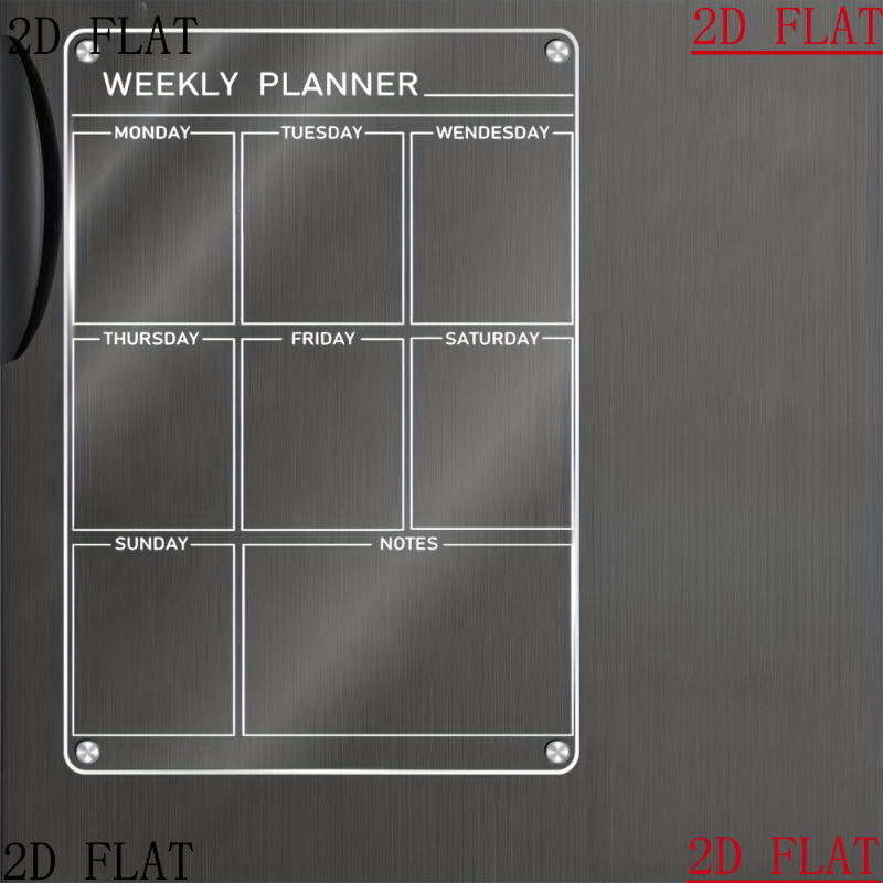 TEMU 2d Flat Transparent Acrylic Refrigerator Calendar, Reusable Refrigerator Calendar Dry Wipe Board, Kitchen Refrigerator Inch Menu Board, Suitable