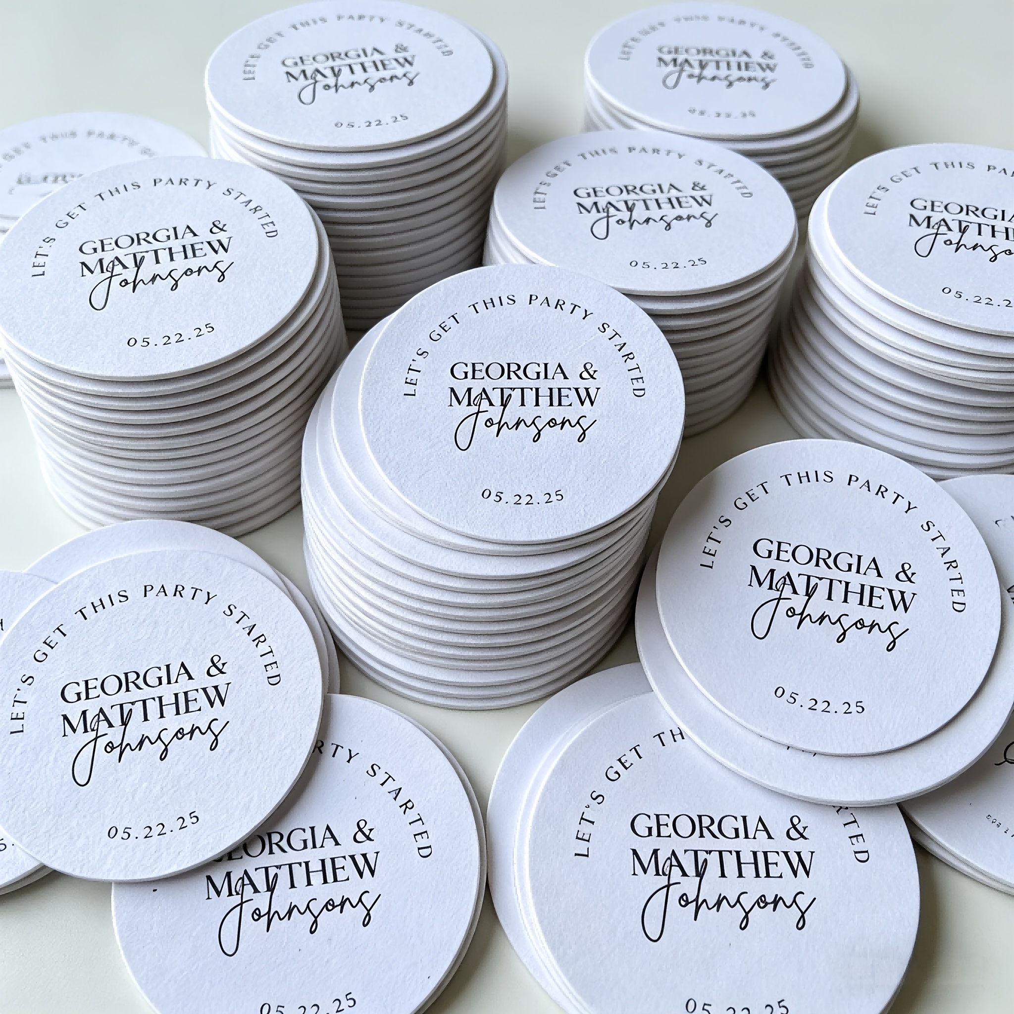 TEMU 200pcs Coasters - Disposable, Size: 9cm/3.54 Inches, Self- Your Content Design, Durable Paper Material, Suitable For Weddings, Birthdays,