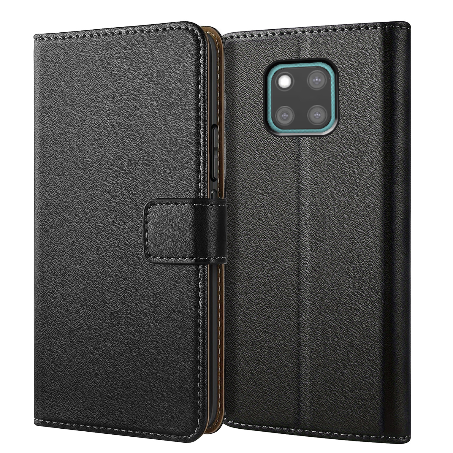 TEMU Phone Case - Case For Huawei Pro / Wallet Case With Kickstand Black Faux Leather Card Slot Flip Protective Phone Case Cover