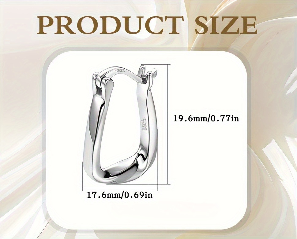 womens earrings with simple geometric twist 925 silver suitable for daily wear and gift   Product details 1