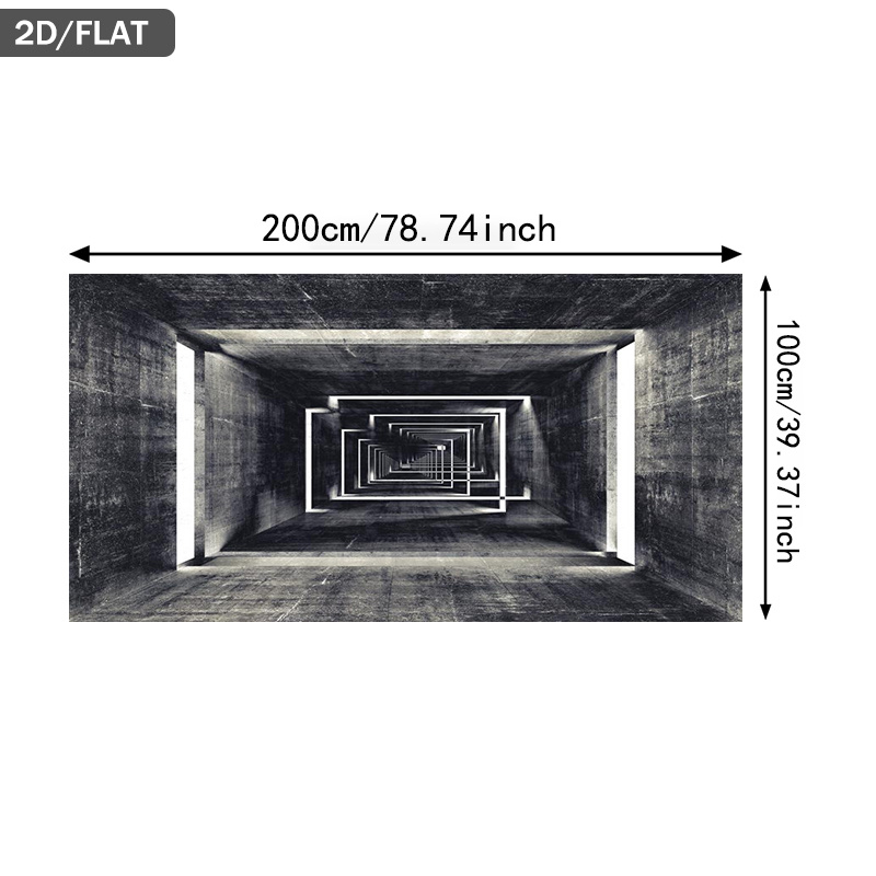 TEMU 2d Flat, 2d Flat, Frameless Infinite Canvas Art Depicting A Concrete Tunnel, Measuring 39.37 By 78.74 Inches (100 By 200 Cm), Perfect For Modern
