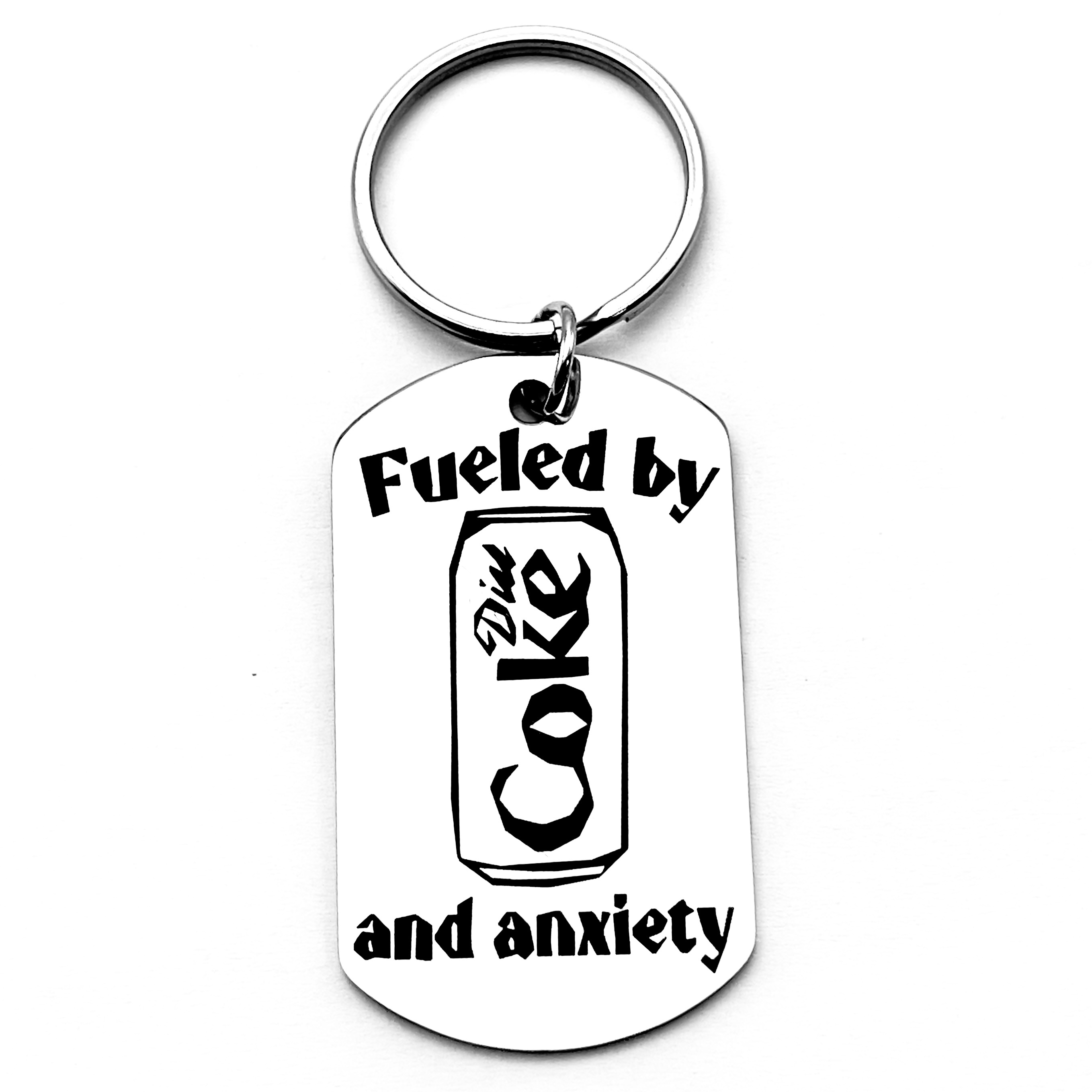 

Stainless Steel Keychain With Printed Patterns Of Diet And Anxiety, Interesting, Fashionable, Simple And Gift Accessories, Gifts For Family, Friends, And Colleagues