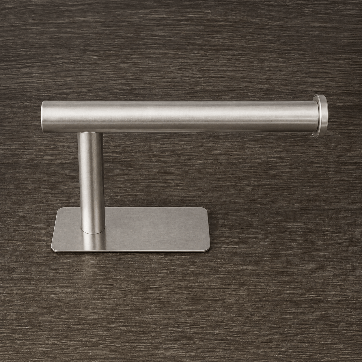 TEMU 1 pieza Soporte para toallas de papel de acero inoxidable sin taladrar, Pequeño soporte para film plástico, Estante de pared para toallas de