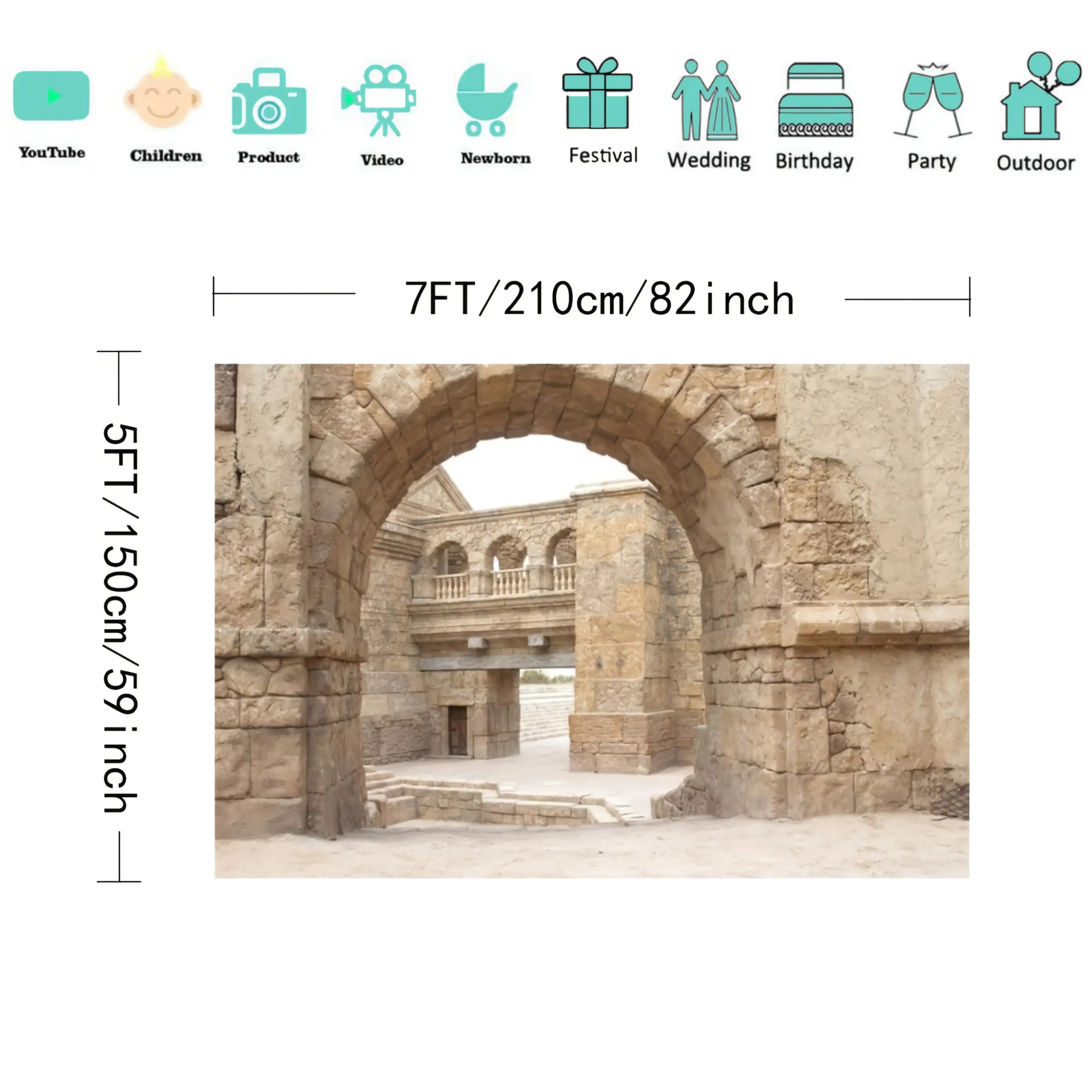 2d flat   of   photography backdrop roman church historical sites vinyl banner with rustic wooden   for theme portraits birthdays studio props photo booths event decoration ancient architecture design vinyl backdrop