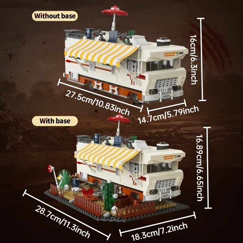 1054pcs RV Building Block Model, Construction Set