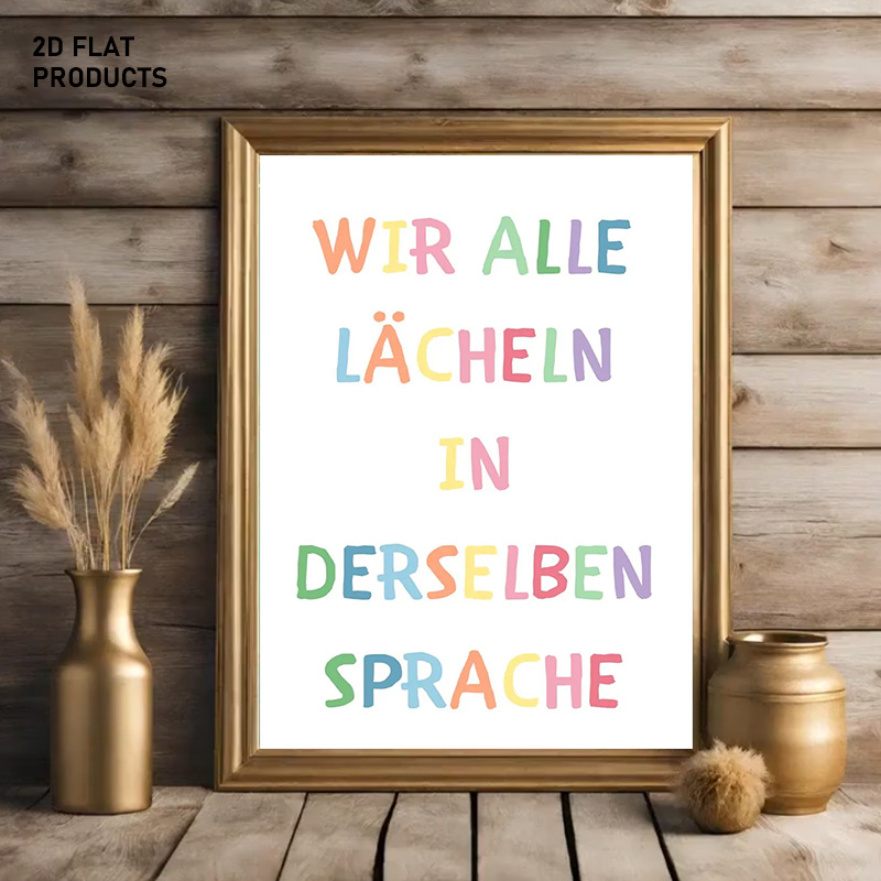 1pc " Speak Language When " German Frameless Canvas Poster - Multilingual Wall Art Suitable For Home Office, Living Room, Bedroom, Bathroom Decor - Ideal New Year/holiday/anniversary Gift