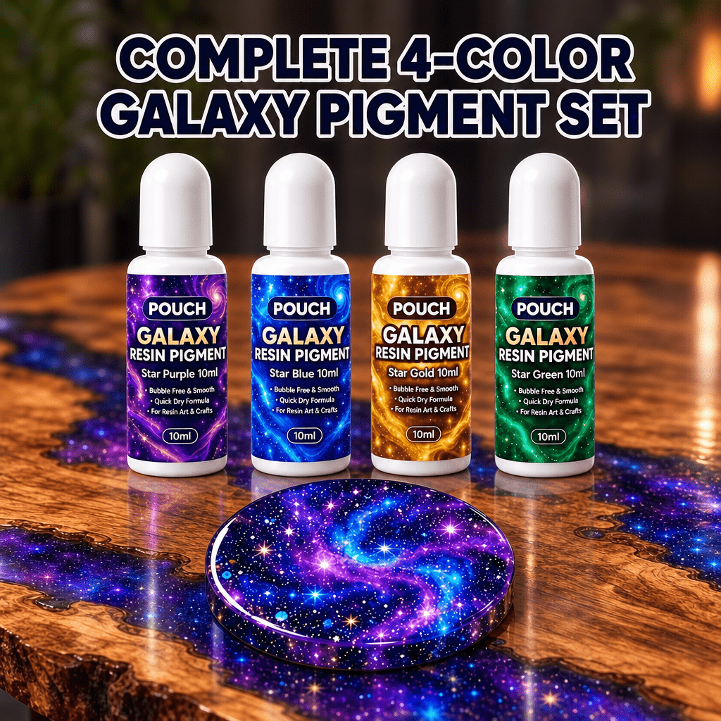 TEMU Liquid Epoxy Resin Pigment Set, Shimmer Iridescent Dye, (purple, Green, Blue, Golden), Ideal For Craft Art Projects Including Resin Casting,