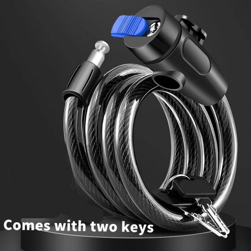 TEMU Bicycle Lock Chain Lock Long Strip Lock Key Lock Steel Wire Lock Anti-theft Lock Cheap And Practical Bicycle Lock