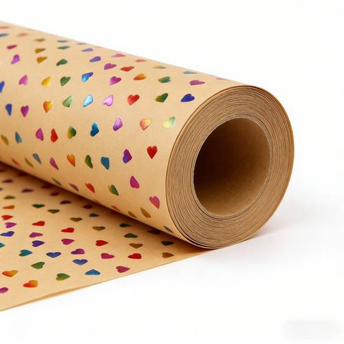 one roll of colorful heart patterned gift wrapping paper measuring 17 inches x 118 inches featuring a vibrant made of thick paper suitable for valentines day easter wedding decorations parties new year gifts