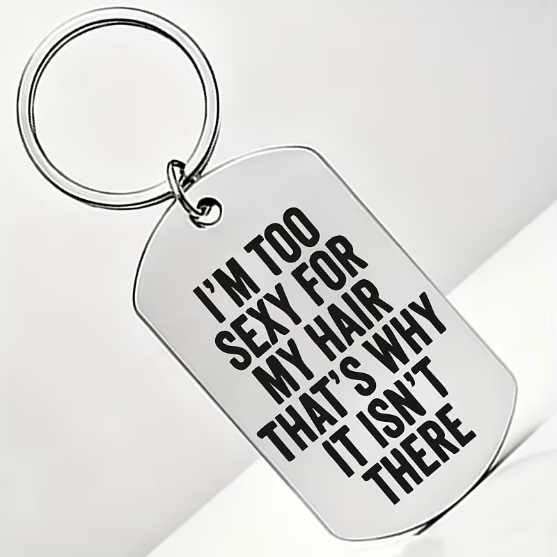 TEMU Funny Keychain - I'm , Hair Is Not Okay Text Humour Design - Fun Gift, Personal Statement, Gift For Comedy Enthusiasts