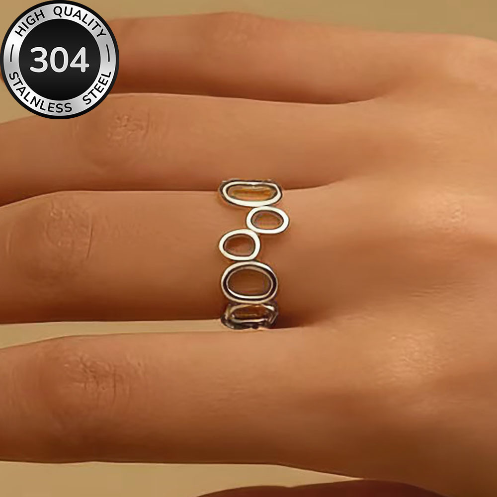 Image of High-quality Stainless Steel Low-allergy Golden , Fade-resistant, Easy And Elegant, Suitable For Everyday Wear Or As A Fashionable Party Ring For Women, A Jewelry Accessory That Makes A Gift For Her