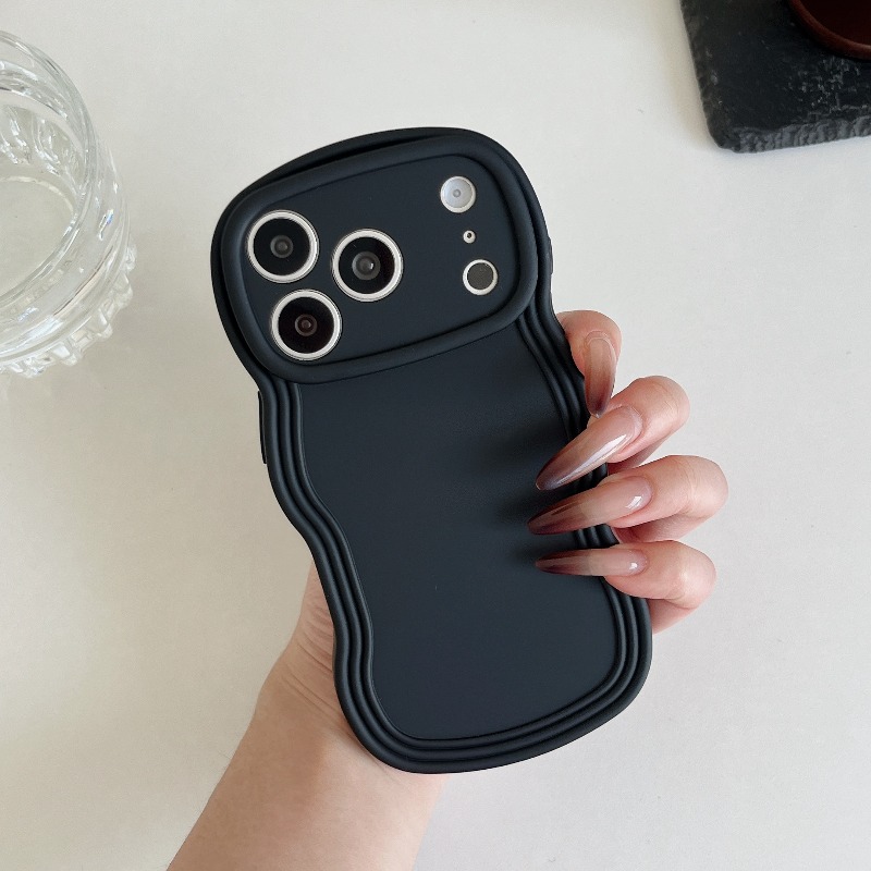 TEMU Phone Case: Pc Injection-molded Solid Color Cream-patterned Case, Suitable For Iphone 17, 16, 15, 14, 13, 12, 11, Xr, X, 8, 7 Plus, Pro Max