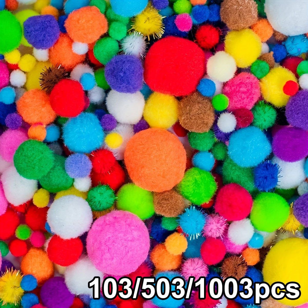103 503 1003pcs random style 8 30mm pom poms assorted   fuzzy balls for crafts art projects sensory bins and home decorations zsy