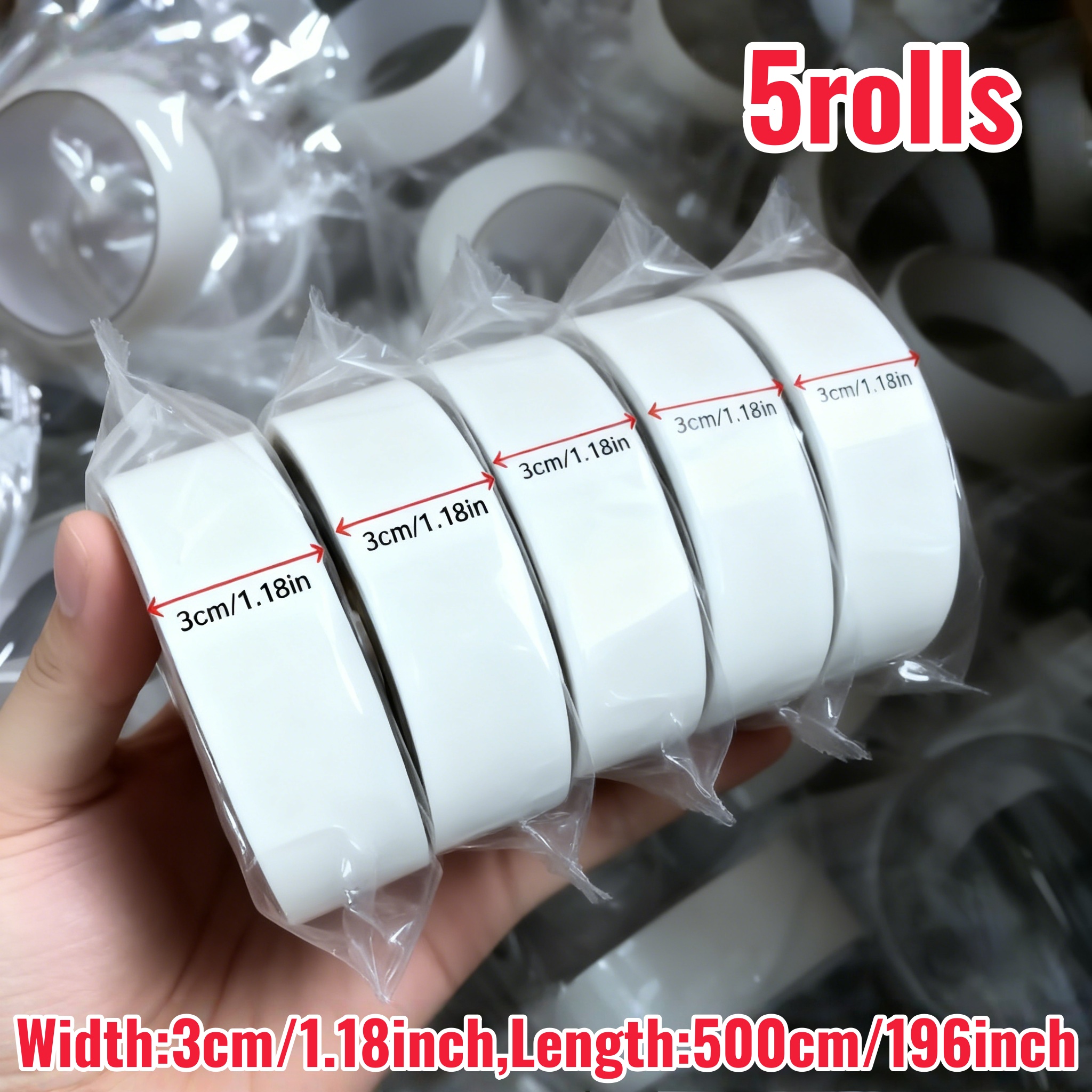 Image of 5 Rolls 500cm Winter Draft-proof Sealing Tape, 1.18 Inch Width, Strong Adhesive Window Insulation Film - Windproof, Waterproof, Trace-free Sealing Strip, High For Protection