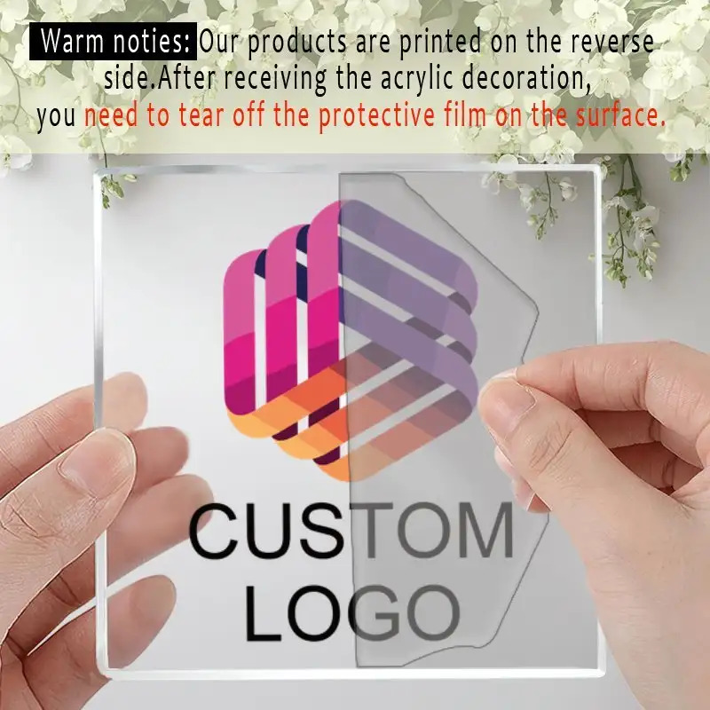 TEMU 2d Flat - [2d Flat] 1pc Customizable Acrylic Sign For , With Wooden Stand - - Personalized Corporate Desktop Decor, Suitable For Company