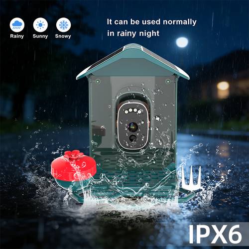 item picture solar powered bird feeder with camera 5200mah rechargeable battery usb fast charging high photovoltaic panel outdoor bird observation monitoring decoration device