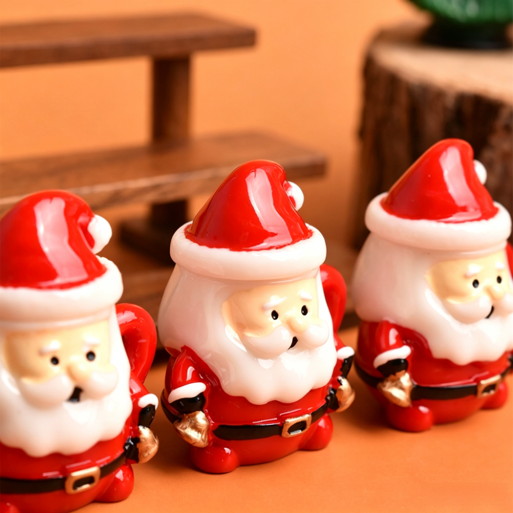 TEMU 3 Mini Santa Claus Teacups, Dollhouse Christmas Mini Cups With Removable Hats, 1:12 Scale Mini Resin Mugs, Dollhouse Christmas Ornaments