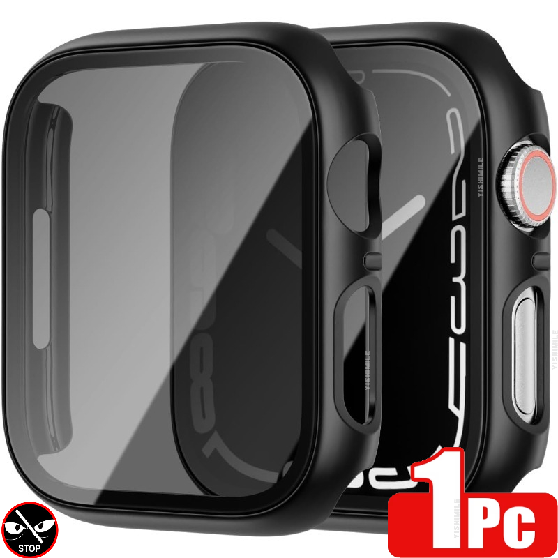 TEMU [black/transparent] 1pc Privacy Screen Protector Case For Watch 11 Se1/2/3 /3/2/1 40/41/42/44/45/46/49mm, Anti-spy Glass Protector Hard Pc Cover