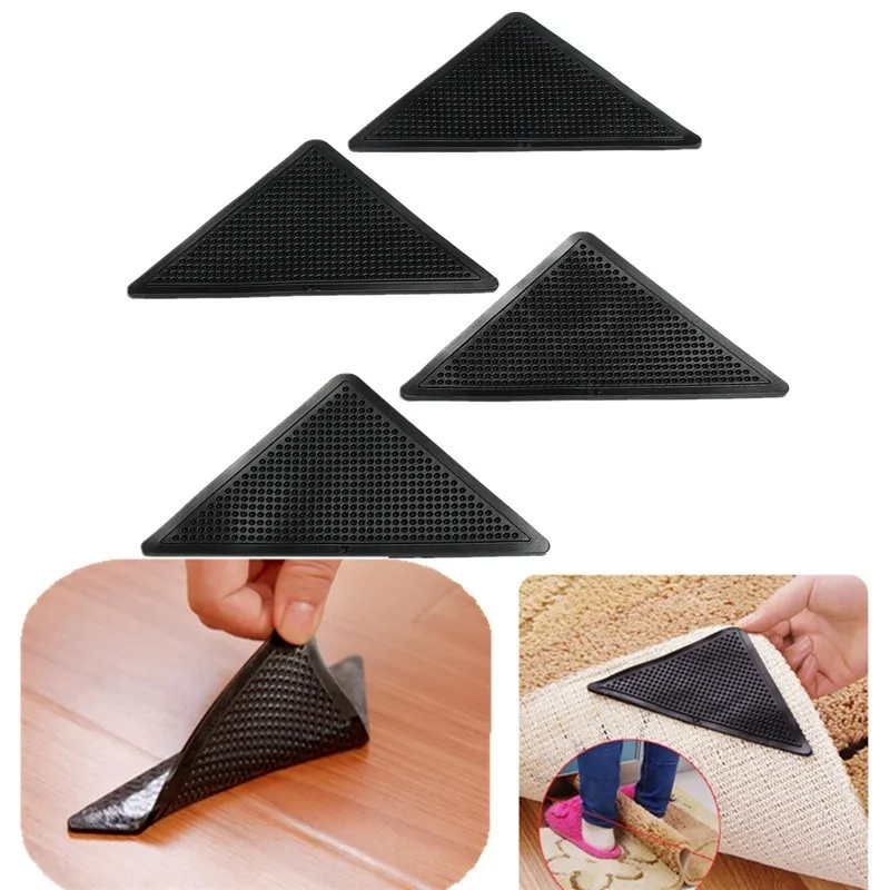 4pcs silicone non slip rug grippers reusable anti curling   pads   lightweight with non slip feature for indoor entryway outdoor use   tools details 10