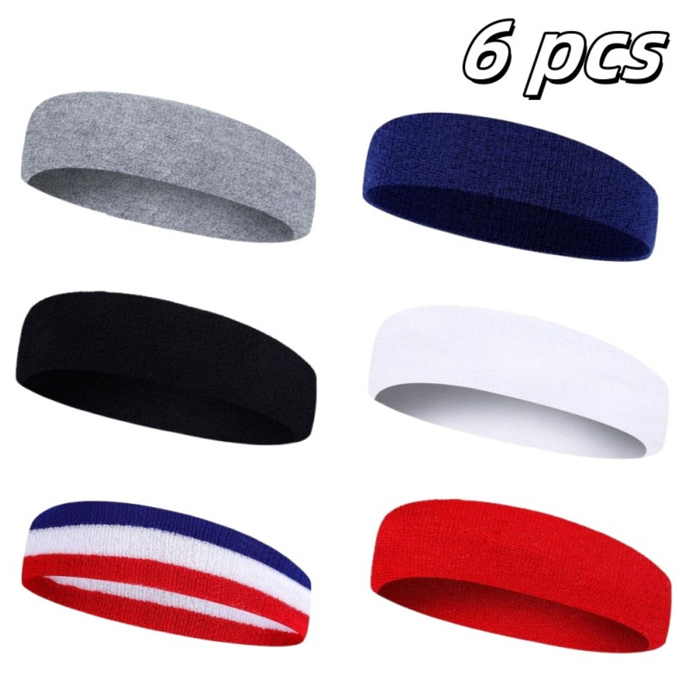 

6- Unisex Headbands - Moisture Wicking, , , All- Sweatbands For Running, Gym, ,