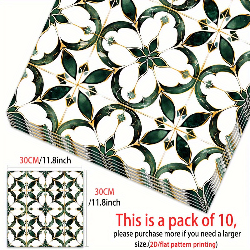 TEMU 10 pièces, Papiers adhésifs de à motif , auto-adhésifs, idéal pour la décoration de , chambre à coucher, salon, cuisine. Créez un sol et un mur