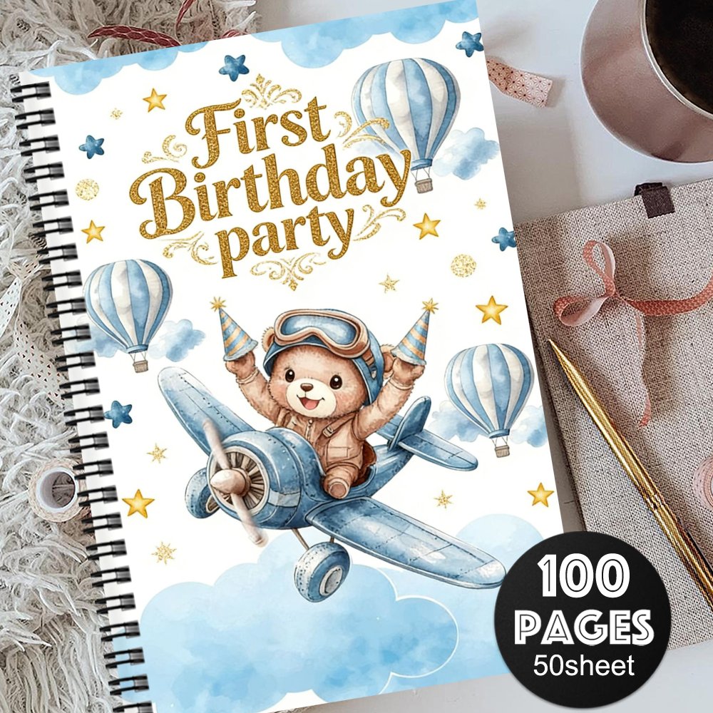TEMU 1 pièce Album souvenir amusant pour premier anniversaire de nouveau-né, 'or pour nouveau-né & Agenda de bureau, Journal de souvenirs pour avec