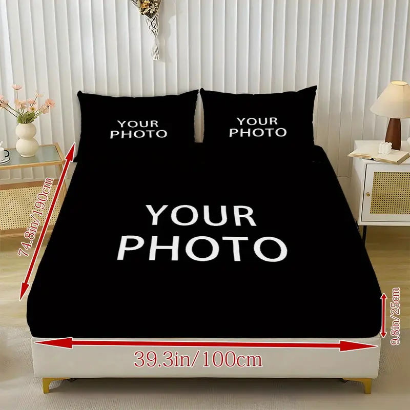 customize a personalized name 3pcs bedding set with red spider web bed skirt including 1 bed skirt and 2 pillowcases without pillow core suitable for bedrooms homes and couples the mattress protector is soft and comfortable to the light beige Product details 3