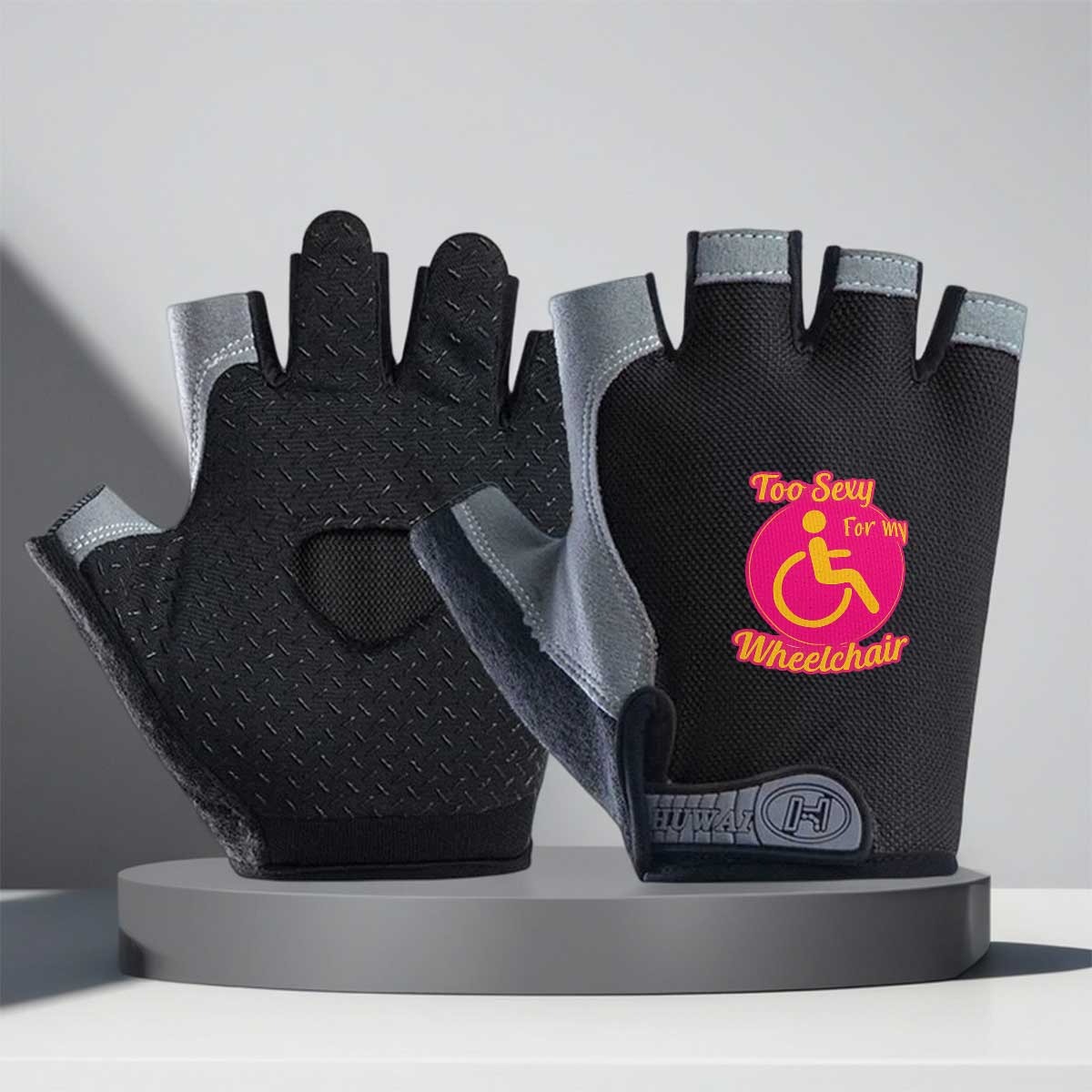 TEMU 1 Pair " For My Wheelchair" Graphic Outdoor Gloves - & Wheelchair , Unisex Ventilated Gloves For Outdoor Activities