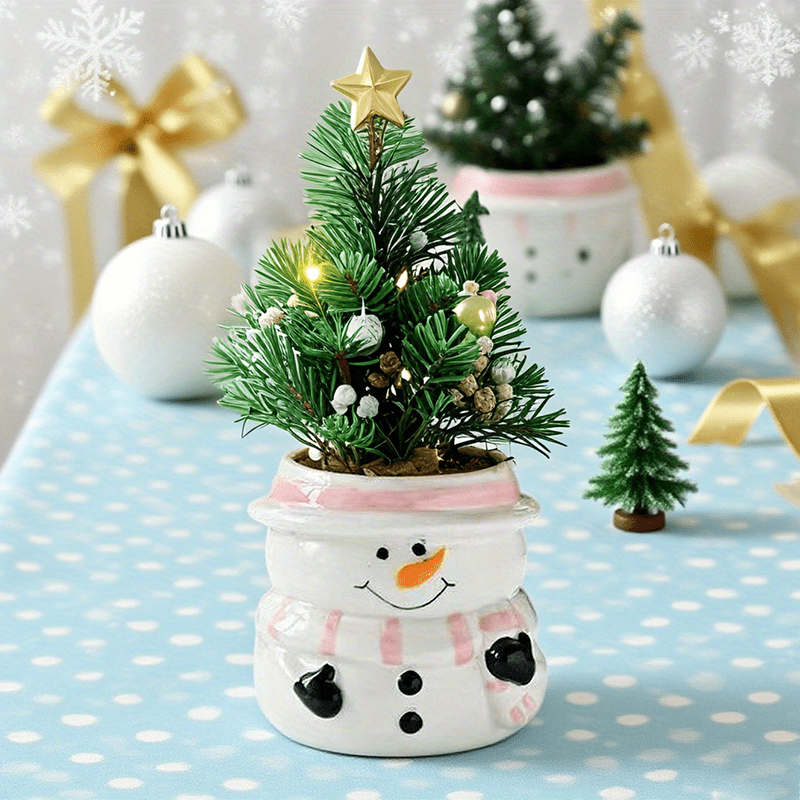 ceramic flower pot shaped like a snowman perfect christmas - Temu Nigeria