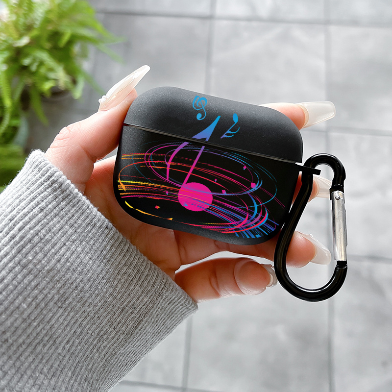 TEMU 2025 New Fashionable Creative All Inclusive Shockproof Notes. Pattern Headphone Case For Airpods 1/2, Airpods 3, Airpods Pro, Airpods Pro (2nd