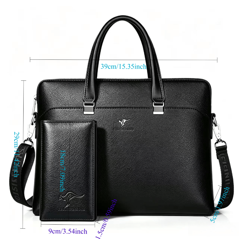 Men's Large Capacity PU Leather Briefcase for Work